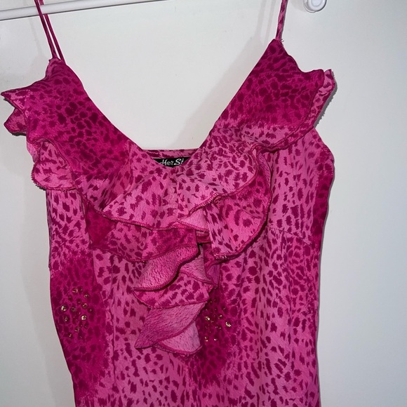 Vintage sequin detail Elegant Pink Sleeveless Dress medium - Picture 5 of 14